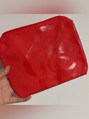 New Lancome red clutch makeup bag/ cosmetic travel bag